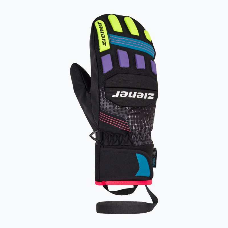 Vaikiškos slidininkų pirštinės ZIENER Luron Aquashield PR Mitten multicolor 2