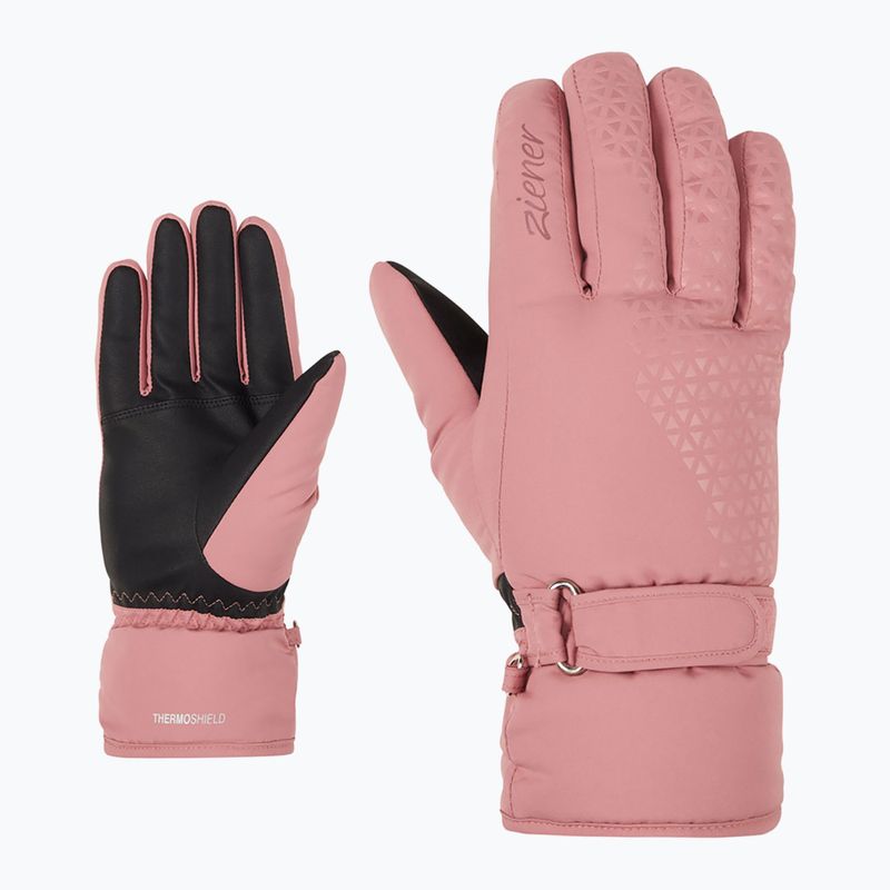 Moteriškos slidinėjimo pirštinės ZIENER Kisar Aquashield rose blossom