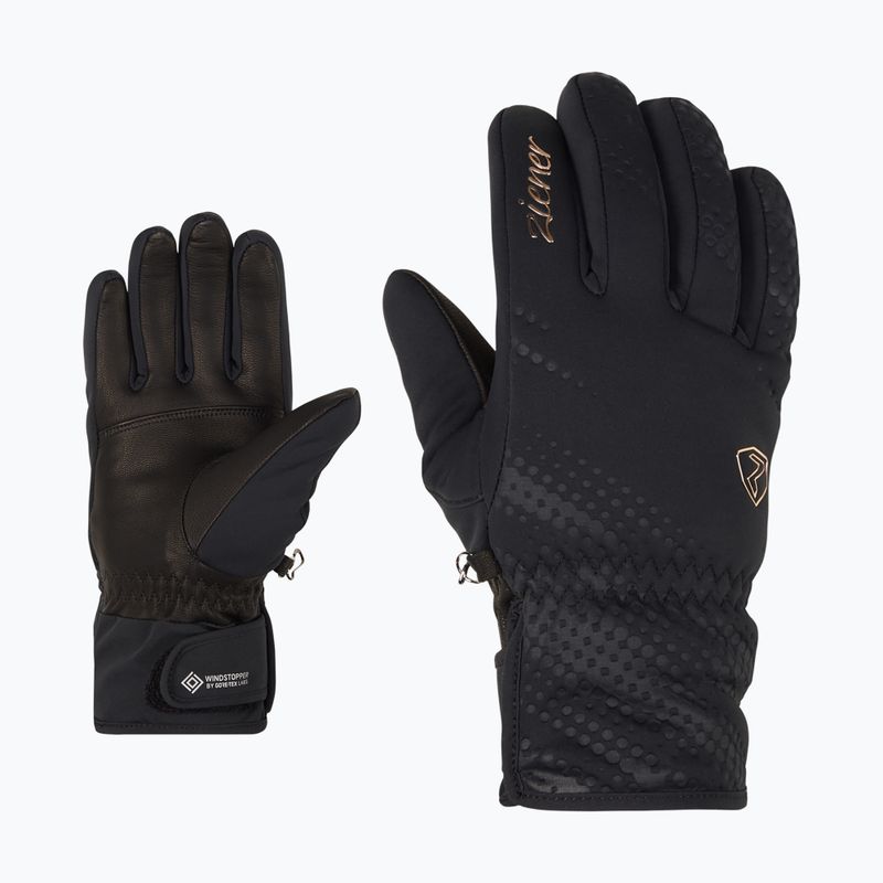 Moteriškos slidininkų pirštinės ZIENER Karoi WS PR black/rose metallic 6