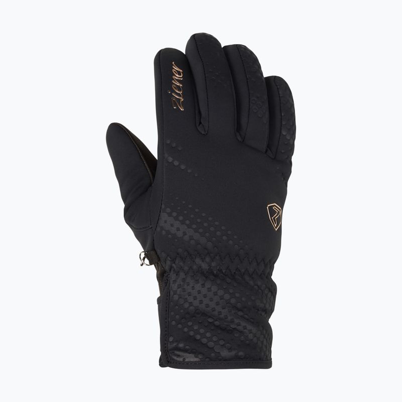 Moteriškos slidininkų pirštinės ZIENER Karoi WS PR black/rose metallic 7