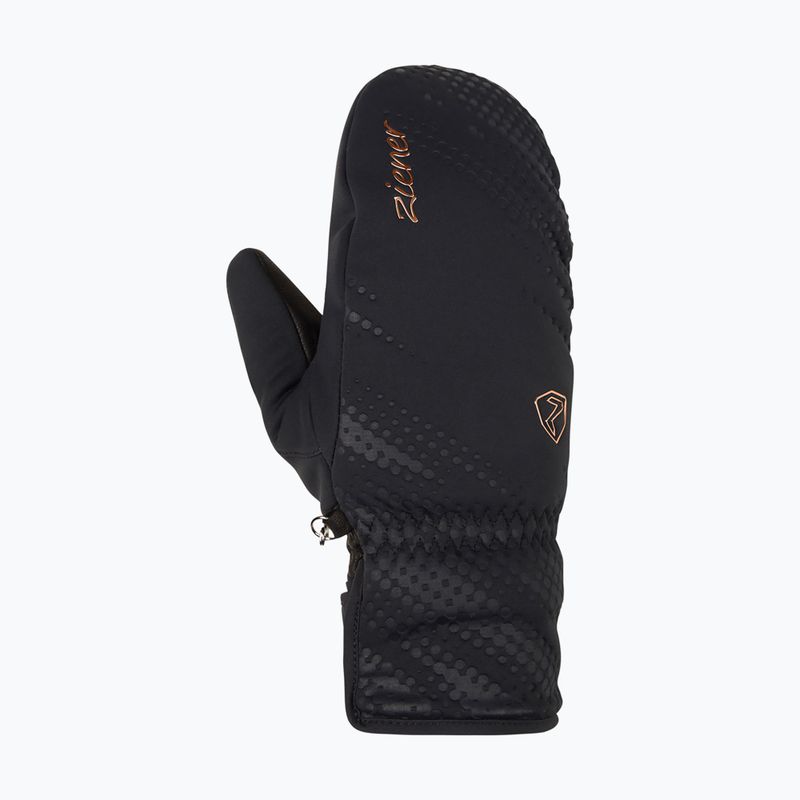 Moteriškos slidininkų pirštinės ZIENER Karoia WS PR Mitten black/rose metallic 8