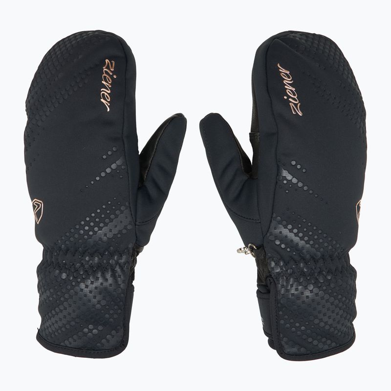 Moteriškos slidininkų pirštinės ZIENER Karoia WS PR Mitten black/rose metallic 3