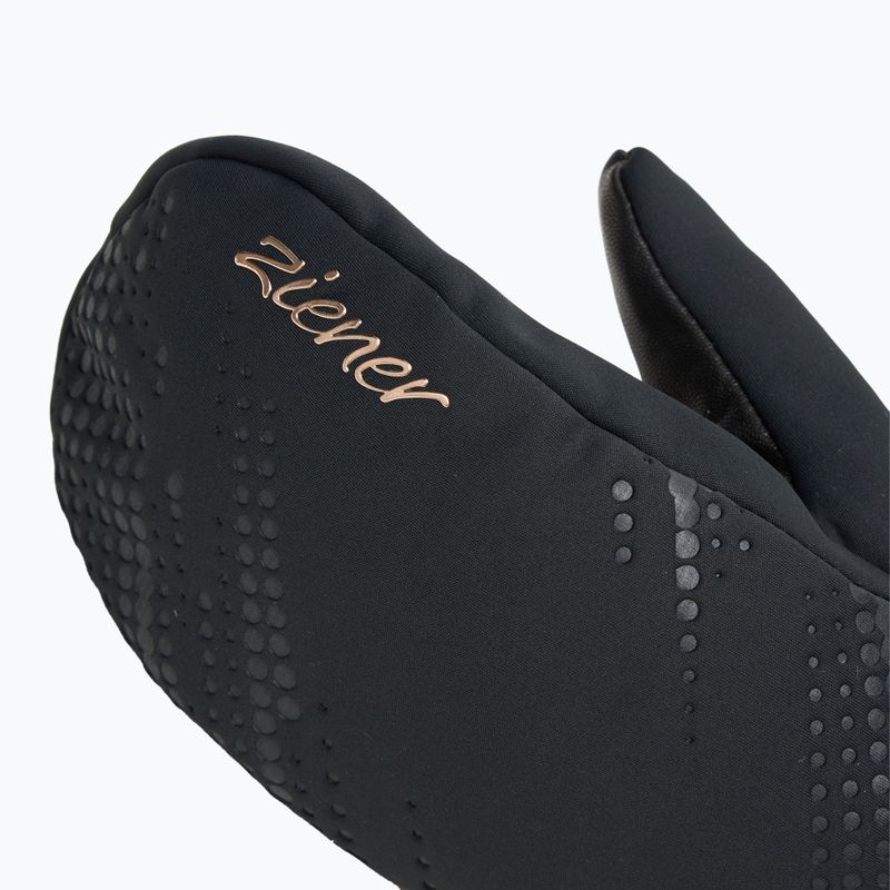 Moteriškos slidininkų pirštinės ZIENER Karoia WS PR Mitten black/rose metallic 5
