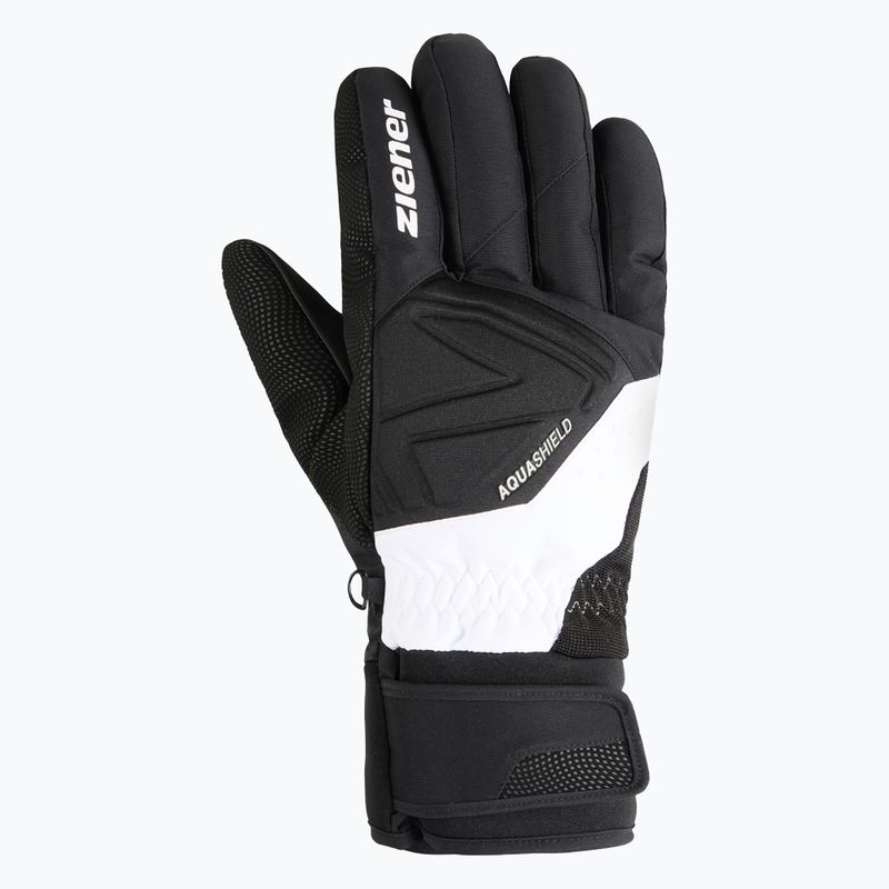 Vyriškos slidinėjimo pirštinės ZIENER Gatis Aquashield black/white 2