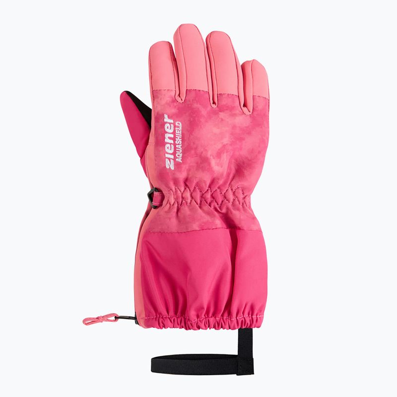 Vaikiškos slidinėjimo pirštinės ZIENER Levio AS Minis tie dye pop pink 2