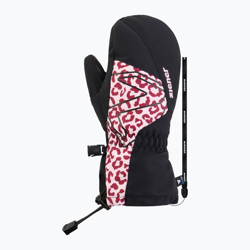 Vaikiškos slidinėjimo pirštinės ZIENER Lavalino-Z Aquashield AW Mitten black/red leo 2