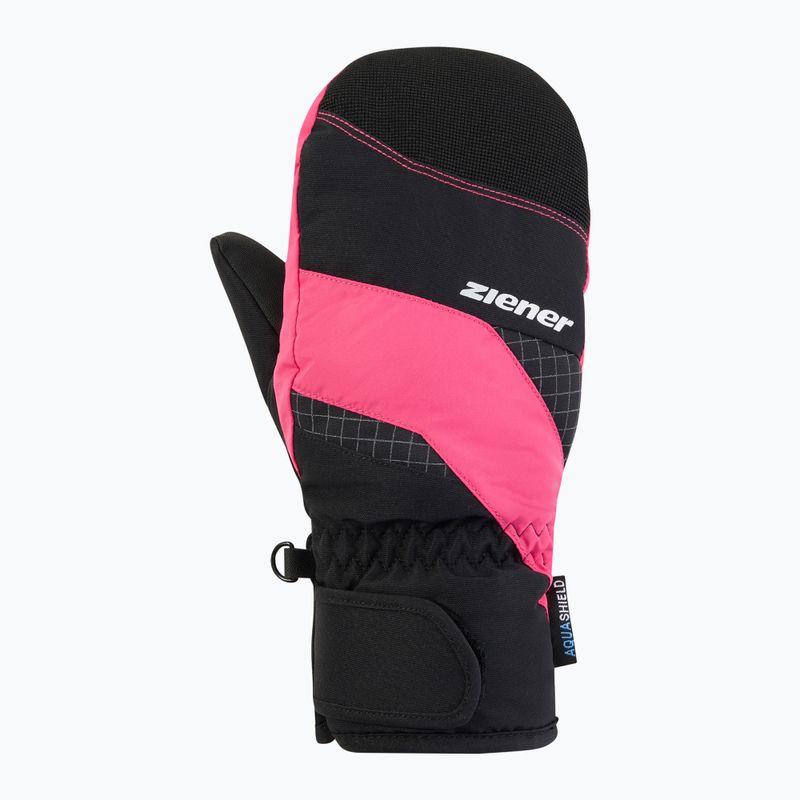 Vaikiškos slidinėjimo pirštinės ZIENER Luuki-Z Aquashield black/pop pink 2