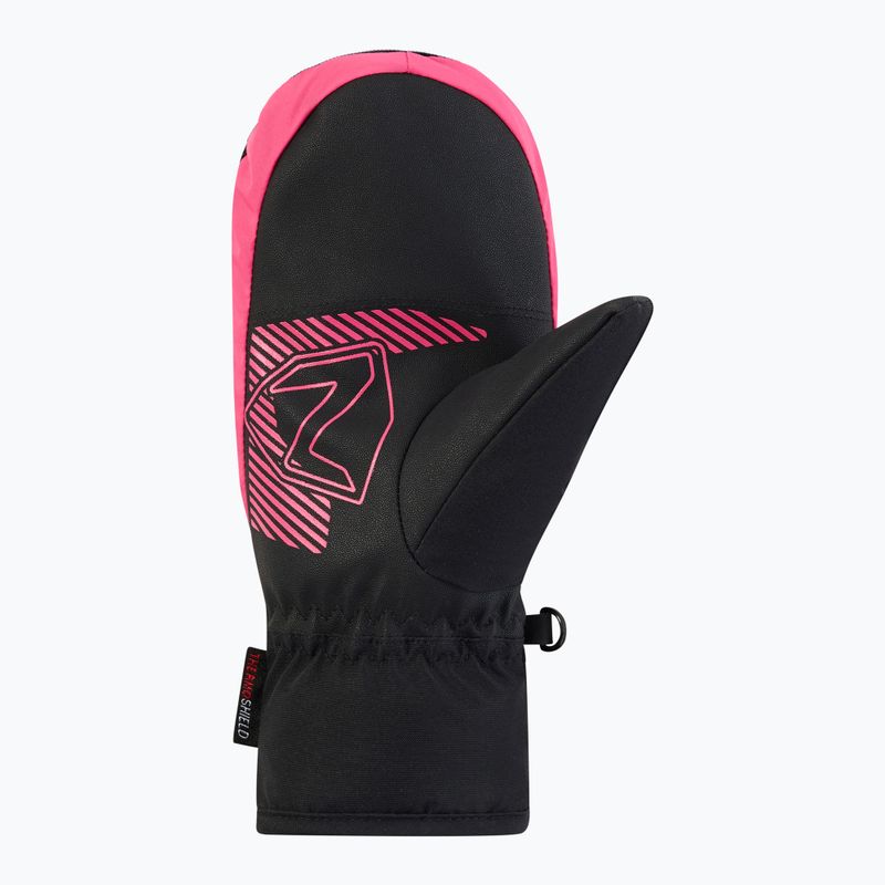 Vaikiškos slidinėjimo pirštinės ZIENER Luuki-Z Aquashield black/pop pink 3