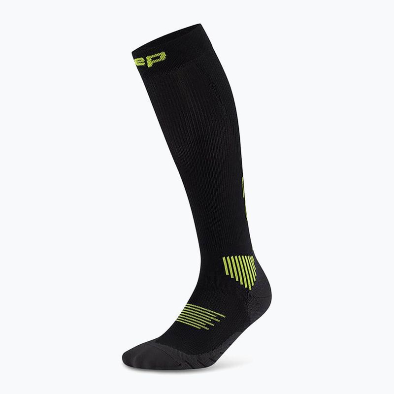 Moteriškos kompresinės kojinės CEP Run Tall 5.0 black/lime 2