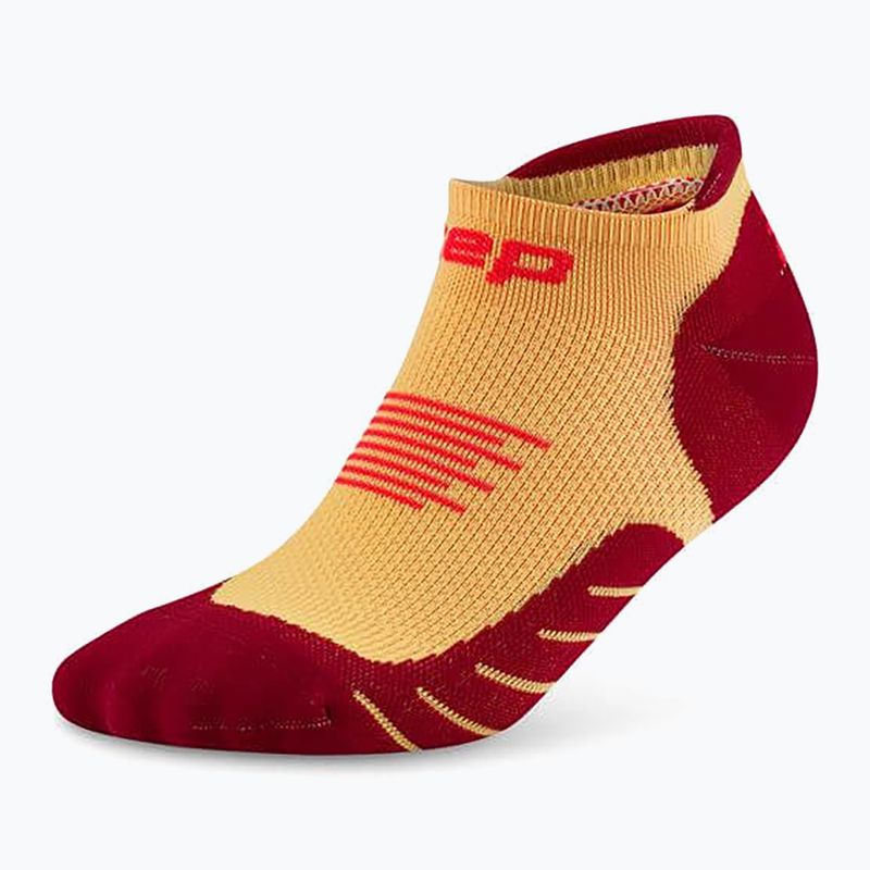 Moteriškos kompresinės kojinės CEP Run No Show 5.0 marigold/burgundy 2