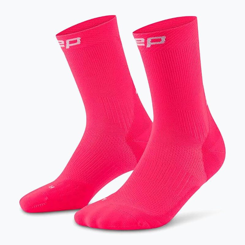 Moteriškos kompresinės kojinės CEP Run Mid Cut 5.0 pink