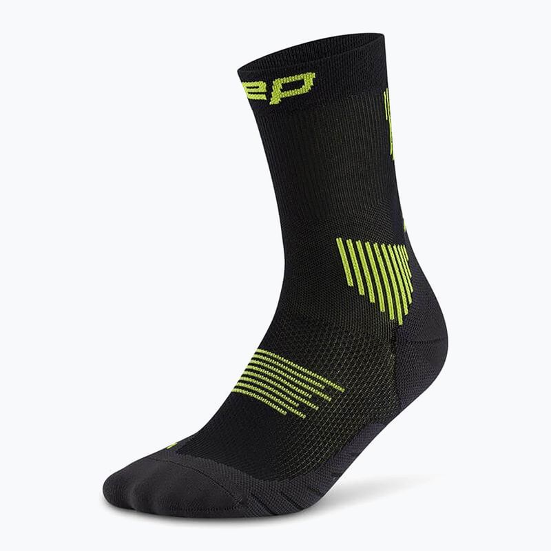 Moteriškos kompresinės kojinės CEP Run Mid Cut 5.0 black/lime 2