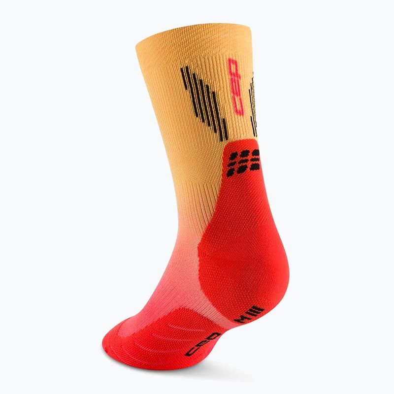 Moteriškos kompresinės kojinės CEP Run Edt. Gradient Mid Cut Compression 5.0 red/marigold fade 3