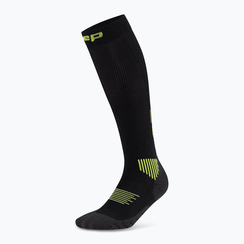 Vyriškos kompresinės kojinės CEP Run Tall 5.0 black/lime 2