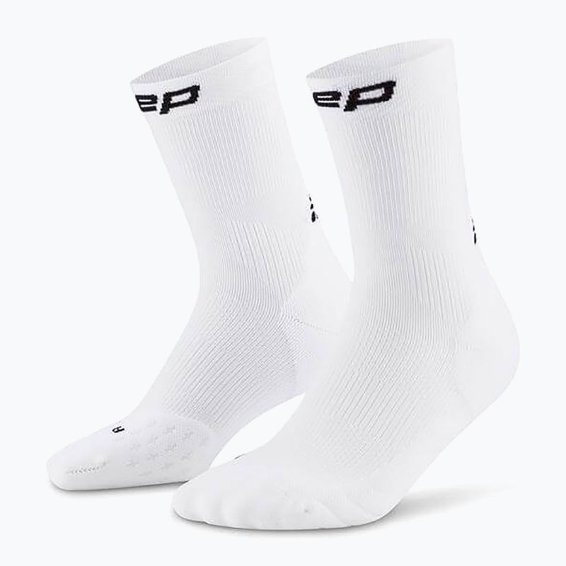 Vyriškos kompresinės kojinės CEP Run Mid Cut 5.0 white