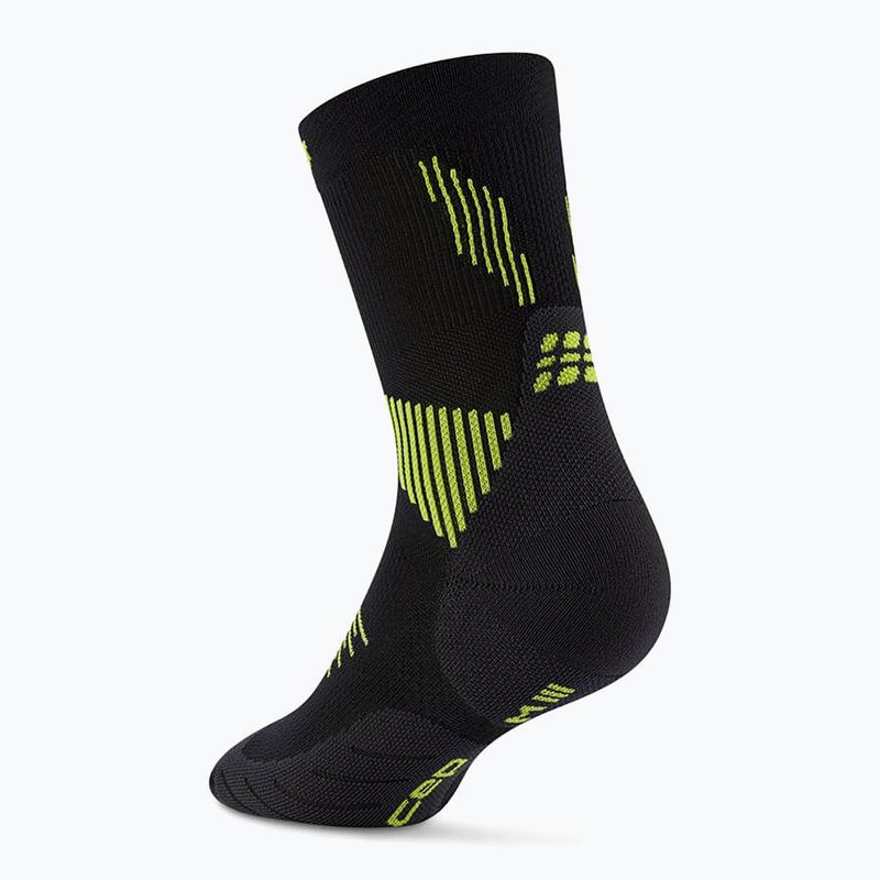 Vyriškos kompresinės kojinės CEP Run Mid Cut 5.0 black/lime 3