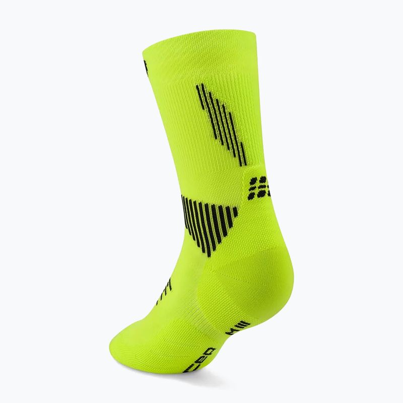Vyriškos kompresinės kojinės CEP Run Mid Cut 5.0 lime/black 3
