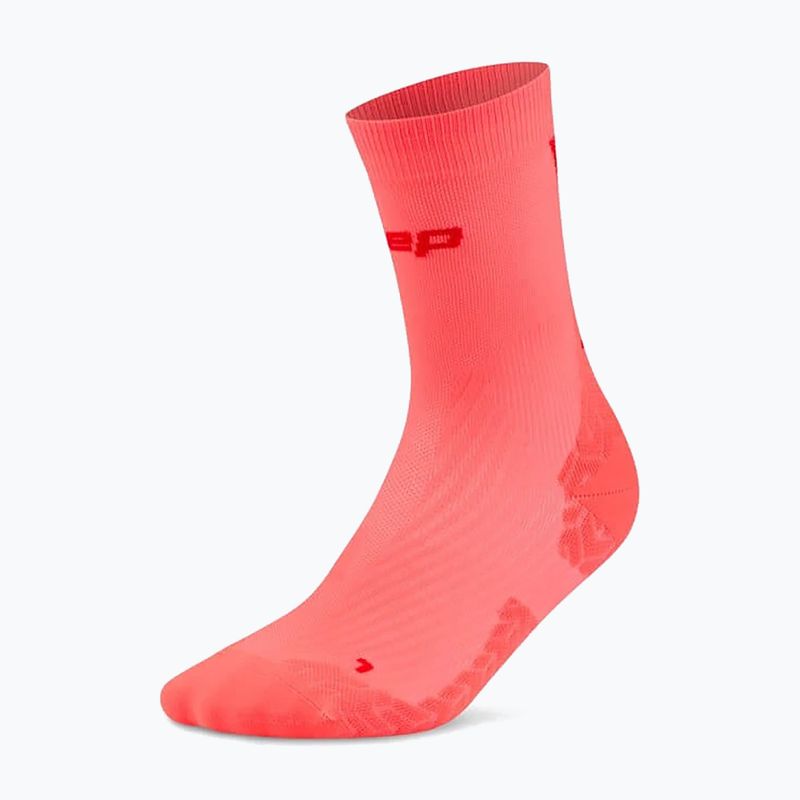 Moteriškos kojinės CEP Ultralight Mid Cut 4.0 neon coral/red 2