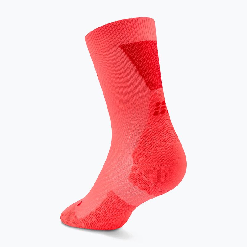 Moteriškos kojinės CEP Ultralight Mid Cut 4.0 neon coral/red 3