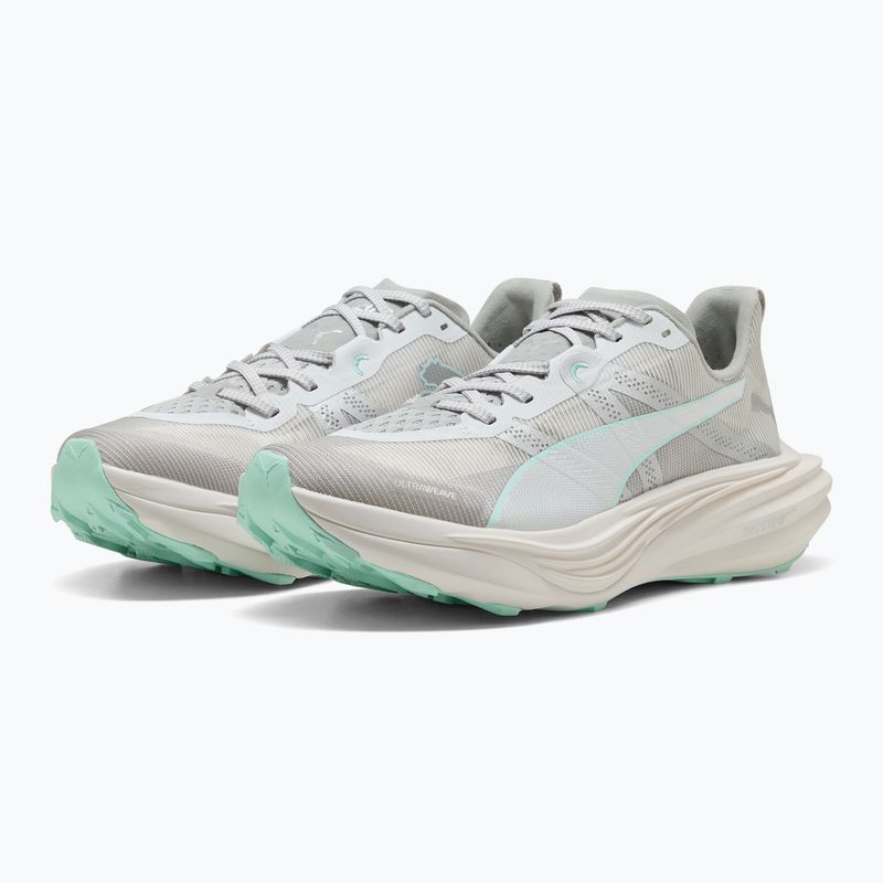 PUMA Deviate Nitro Elite Trail moteriški bėgimo bateliai feather grey / mint melt 3