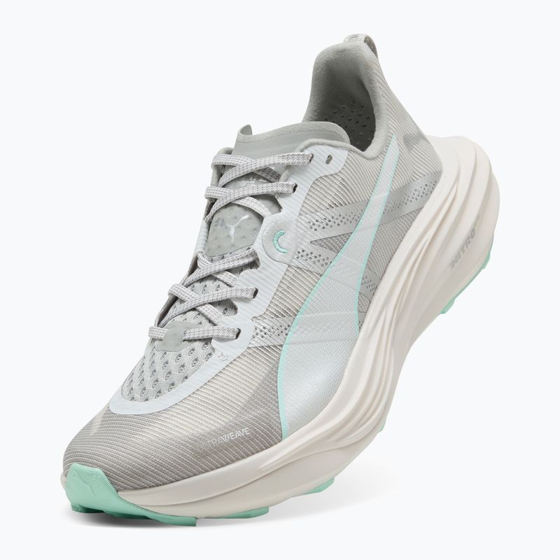 PUMA Deviate Nitro Elite Trail moteriški bėgimo bateliai feather grey / mint melt 5