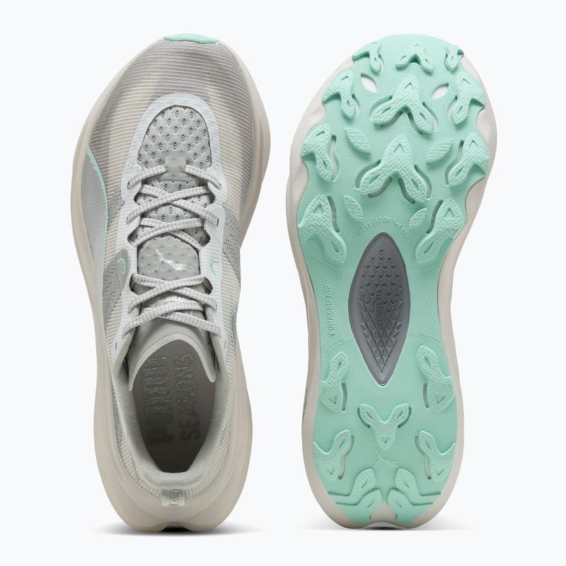 PUMA Deviate Nitro Elite Trail moteriški bėgimo bateliai feather grey / mint melt 6