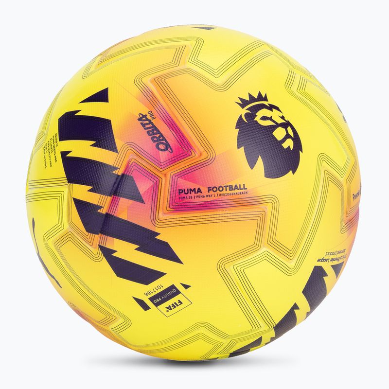 Futbolo kamuolys PUMA Orbita Pro PL Lights FIFA Quality fluo yellow/multicolor dydis 5 2