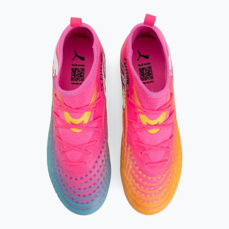 Vaikiški futbolo batai PUMA Future 9 Match FG/AG Jr poison pink/puma white/sun stream/bright aqua/puma black 5