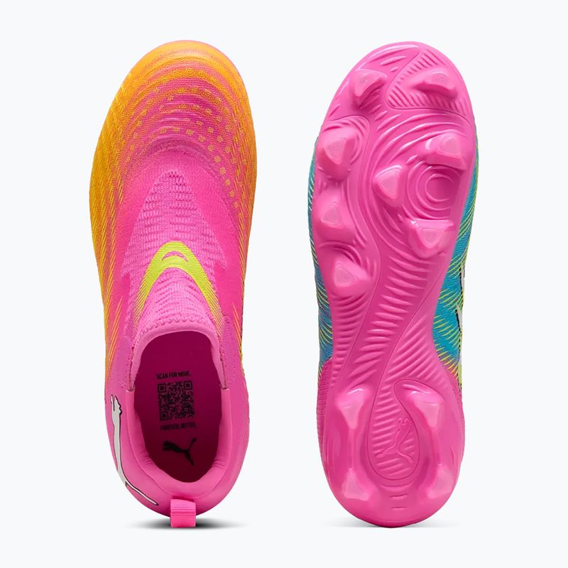 Vaikiški futbolo batai PUMA Future 9 Match LL FG/AG Jr poison pink/puma wht/sun stream/bright aqua/puma blk 6