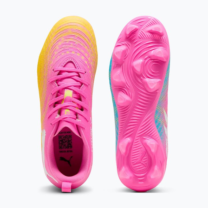 Vaikiški futbolo batai PUMA Future 9 Play FG/AG Jr poison pink/puma wht/sun stream/bright aqua/puma blk 3