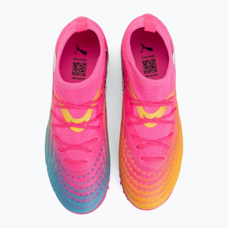 Vaikiški futbolo batai PUMA Future 9 Match TT + Mid Jr poison pink/puma wht/sun stream/bright aqua/puma blk 5