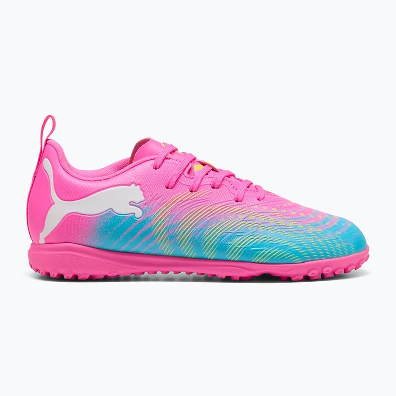 Vaikiški futbolo batai PUMA Future 9 Play TT poison pink/puma white/sun stream/bright aqua/puma black 3