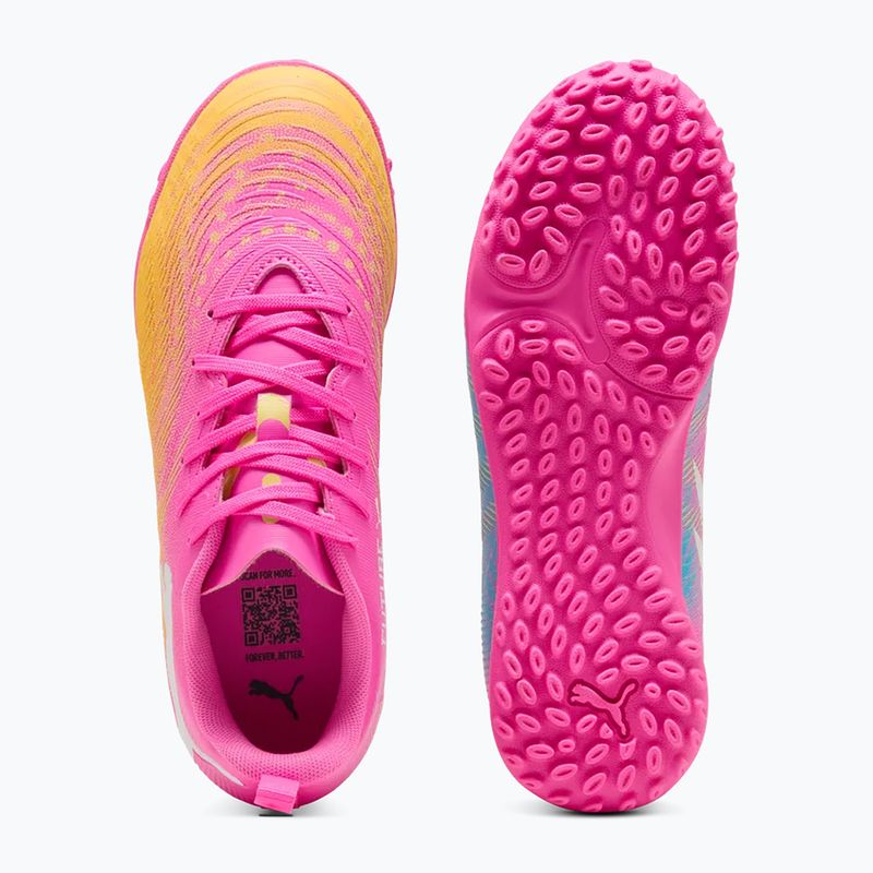 Vaikiški futbolo batai PUMA Future 9 Play TT poison pink/puma white/sun stream/bright aqua/puma black 5