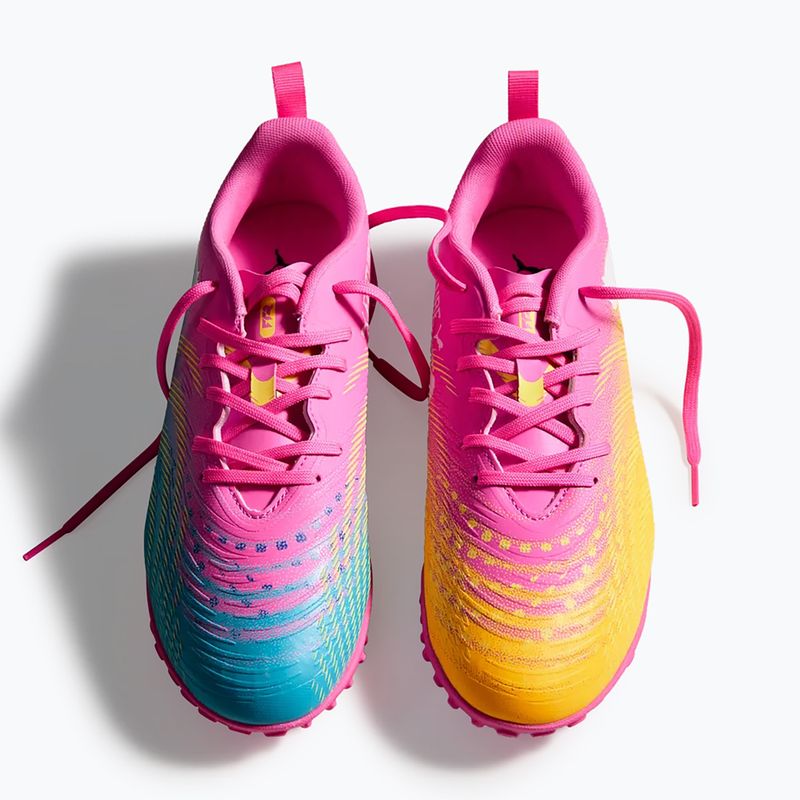 Vaikiški futbolo batai PUMA Future 9 Play TT poison pink/puma white/sun stream/bright aqua/puma black 6