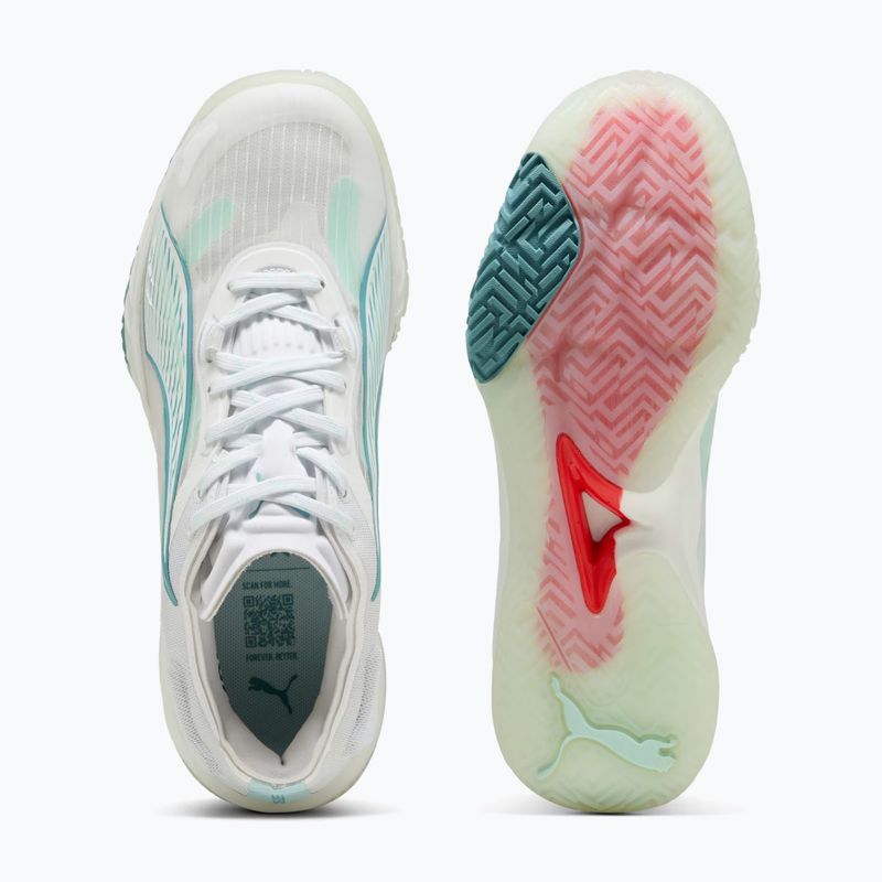 Moteriški rankinio batai PUMA Accelerate Nitro SQD 4 Game On Puma White/Baltic Sea Blue/Fresh Water 12