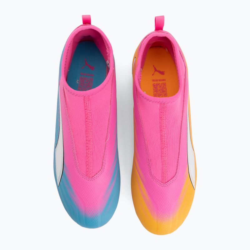 Vaikiški futbolo batai PUMA Ultra 6 Match+ LL FG/AG Jr poison pink/puma white/sun stream/bright aqua/puma black 5
