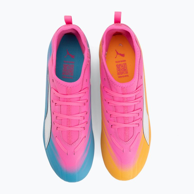 Vaikiški futbolo batai PUMA Ultra 6 Match FG/AG Jr poison pink/puma white/sun stream/bright aqua/puma black 5