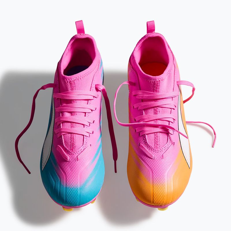 Vaikiški futbolo batai PUMA Ultra 6 Match FG/AG Jr poison pink/puma white/sun stream/bright aqua/puma black 6