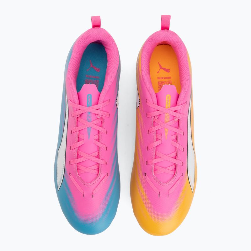 Vaikiški futbolo batai PUMA Ultra 6 Play FG/AG Jr poison pink/puma white/sun stream/bright aqua/puma black 5