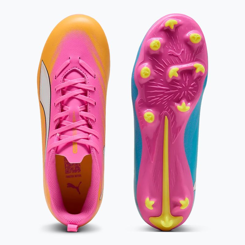 Vaikiški futbolo batai PUMA Ultra 6 Play FG/AG Jr poison pink/puma white/sun stream/bright aqua/puma black 6