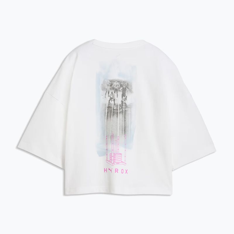 Moteriški treniruočių marškinėliai PUMA x HYROX Cropped Lifestyle Tee balti 2