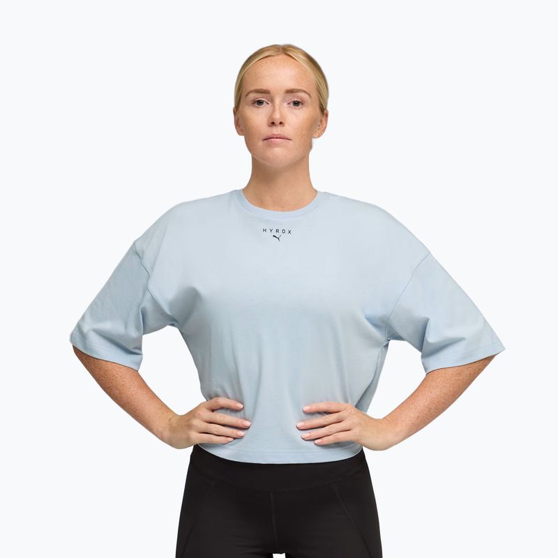 Moteriški treniruočių marškinėliai PUMA Hyrox Cropped Lifestyle Tee gray