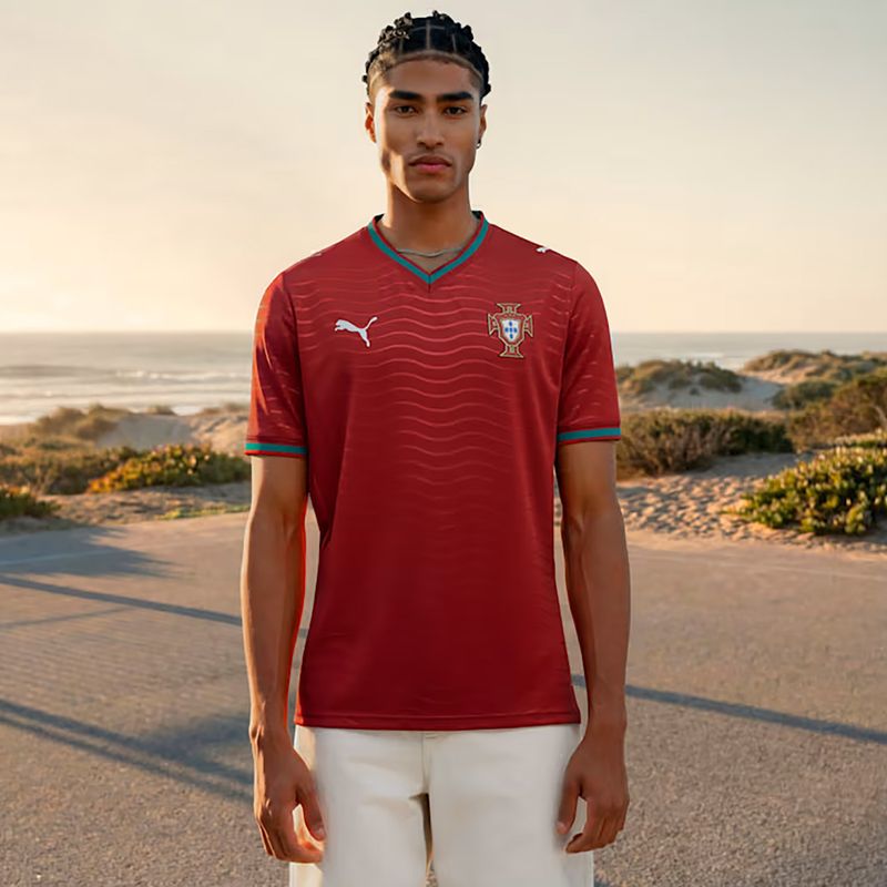 Vyriški futbolo marškinėliai PUMA FPF Portugalijos namų marškinėlių klubo raudona/žalia kopija 8