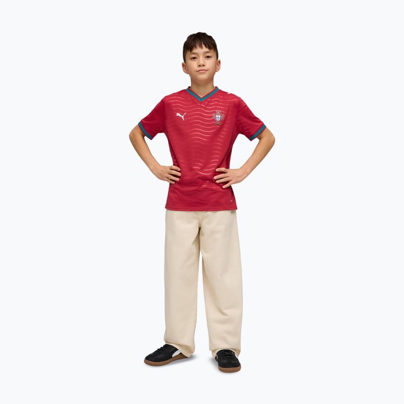 Vaikiški futbolo marškinėliai PUMA FPF Portugal Home Jersey Replica Club Jr raudoni/žali 4