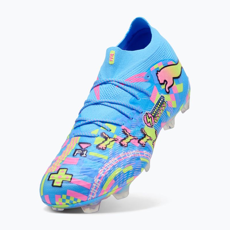 Futbolo bateliai PUMA Future 9 Ultimate Advanced Level FG puma white/blue glimmer/pink glimmer/yellow alert 4