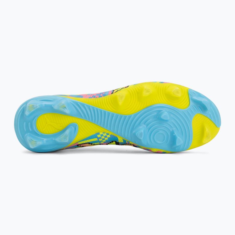 Futbolo bateliai PUMA Future 9 Match Advanced Level FG/AG puma white/blue glimmer/pink glimmer/yellow alert 4