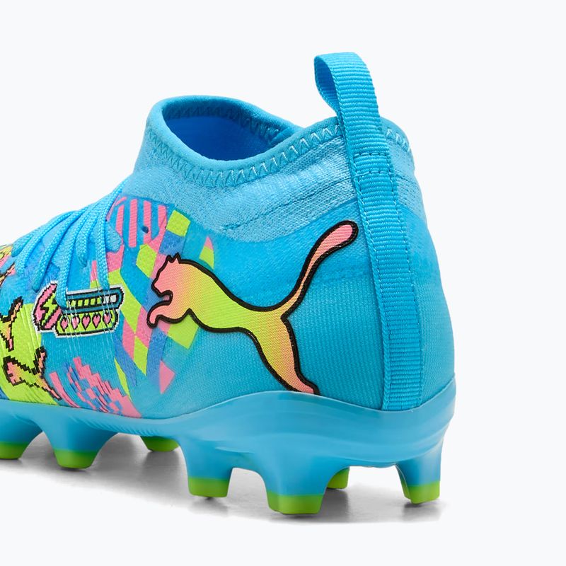 Vaikiški futbolo bateliai PUMA Future 9 Match Advanced Level FG/AG Jr puma white/blue glimmer/pink glimmer/yellow alert 6