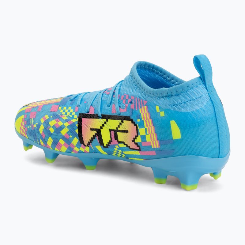 Vaikiški futbolo bateliai PUMA Future 9 Match Advanced Level FG/AG Jr puma white/blue glimmer/pink glimmer/yellow alert 3