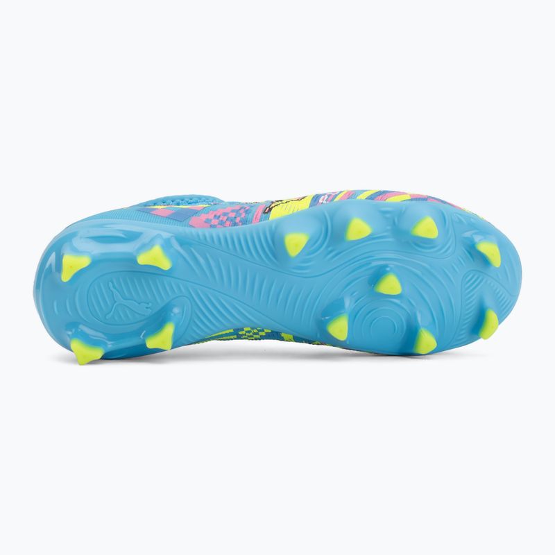 Vaikiški futbolo bateliai PUMA Future 9 Match Advanced Level FG/AG Jr puma white/blue glimmer/pink glimmer/yellow alert 4