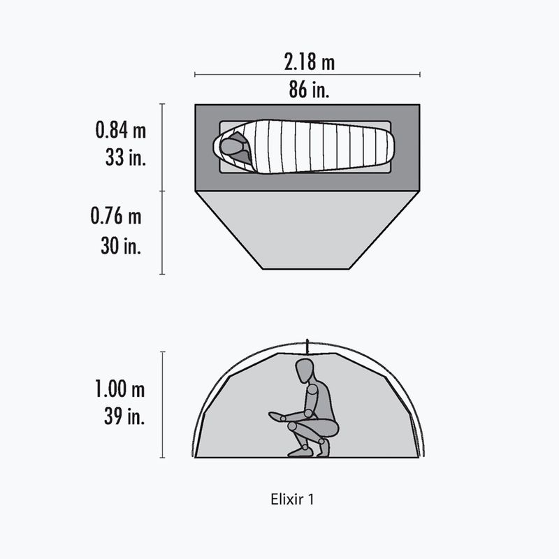 Vienvietė žygio palapinė MSR Elixir 1 grey 9